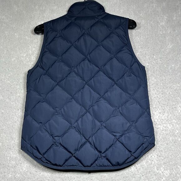 J Crew Vest Womens Small Blue Excursion Puffer Jacket Full Zip Quilted Down - Picture 8 of 11